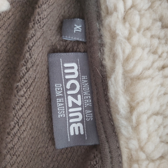 Mazine women's taupe tan green hoodie hooded sweatshirt zip up polkadots - Picture 14 of 16